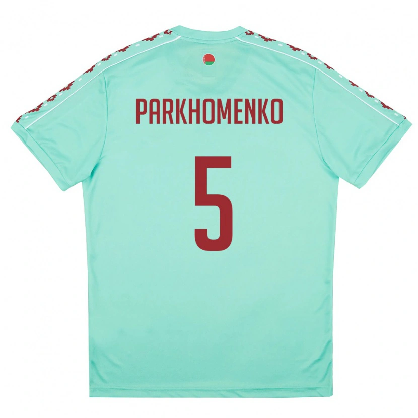 Danxen Kvinnor Belarus Egor Parkhomenko #5 Ljus Grön Burgund Bortatröja Matchtröjor 26-28 Tröjor T-Tröja