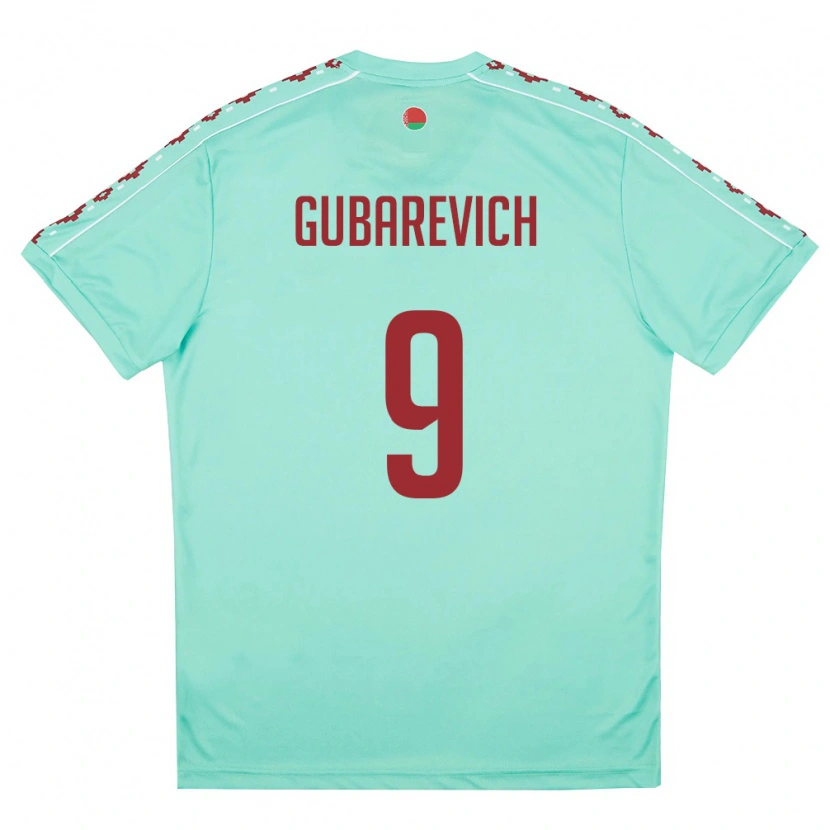 Danxen Kvinnor Belarus Ilya Gubarevich #9 Ljus Grön Burgund Bortatröja Matchtröjor 26-28 Tröjor T-Tröja