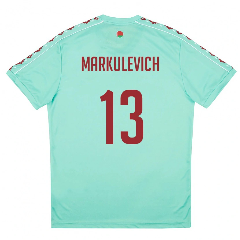 Danxen Kvinnor Belarus Ilya Markulevich #13 Ljus Grön Burgund Bortatröja Matchtröjor 26-28 Tröjor T-Tröja