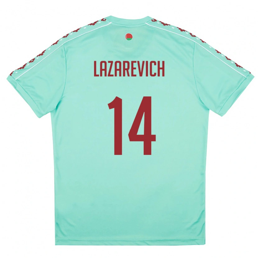 Danxen Kvinnor Belarus Marat Lazarevich #14 Ljus Grön Burgund Bortatröja Matchtröjor 26-28 Tröjor T-Tröja