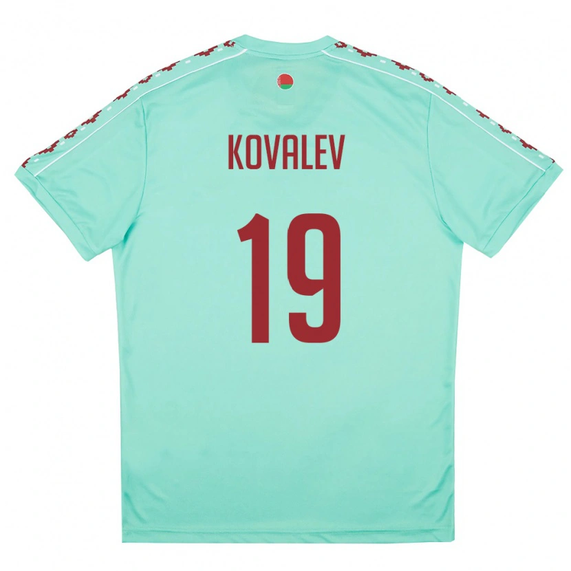 Danxen Kvinnor Belarus Yuriy Kovalev #19 Ljus Grön Burgund Bortatröja Matchtröjor 26-28 Tröjor T-Tröja