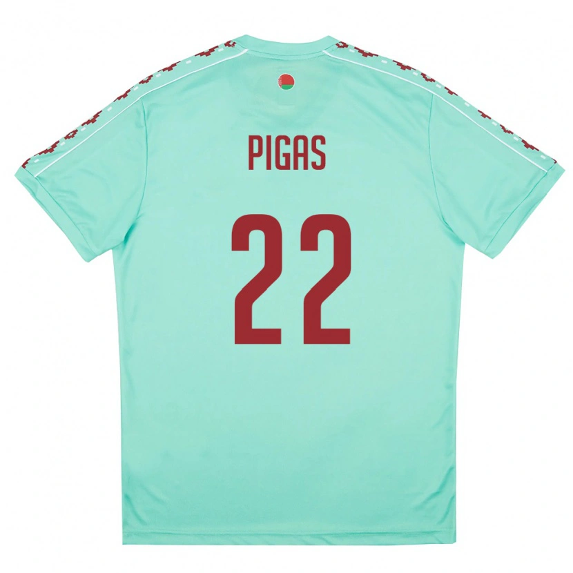 Danxen Kvinnor Belarus Vadim Pigas #22 Ljus Grön Burgund Bortatröja Matchtröjor 26-28 Tröjor T-Tröja