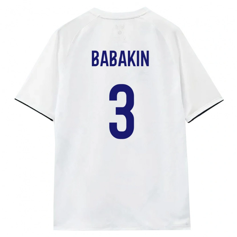 Danxen Kvinnor Ryssland Nikita Babakin #3 Vit Brun Svart Bortatröja Matchtröjor 26-28 Tröjor T-Tröja