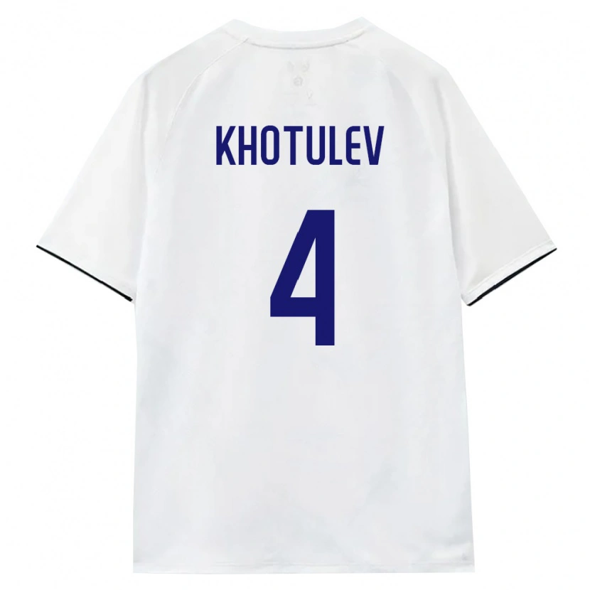 Danxen Kvinnor Ryssland Timofey Khotulev #4 Vit Brun Svart Bortatröja Matchtröjor 26-28 Tröjor T-Tröja