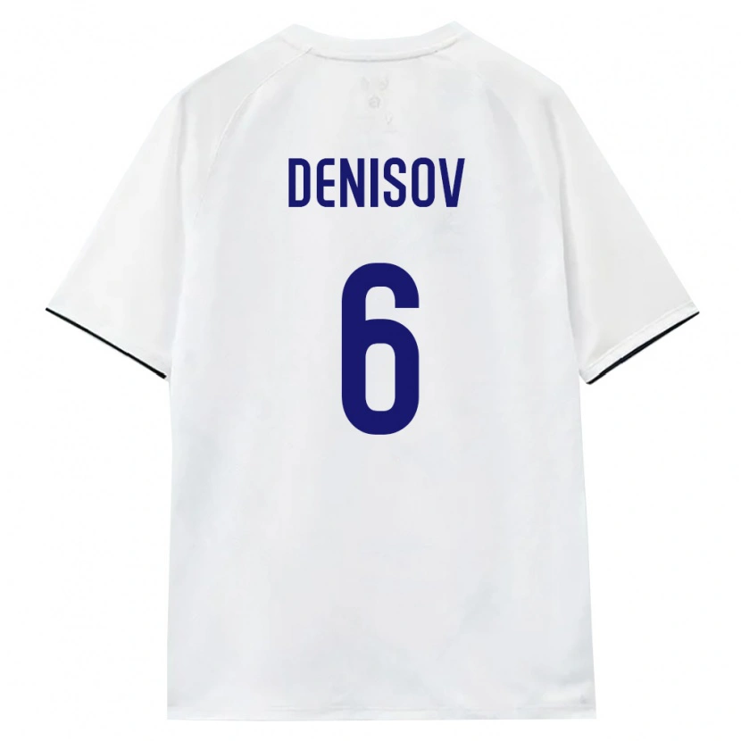 Danxen Kvinnor Ryssland Klim Denisov #6 Vit Brun Svart Bortatröja Matchtröjor 26-28 Tröjor T-Tröja