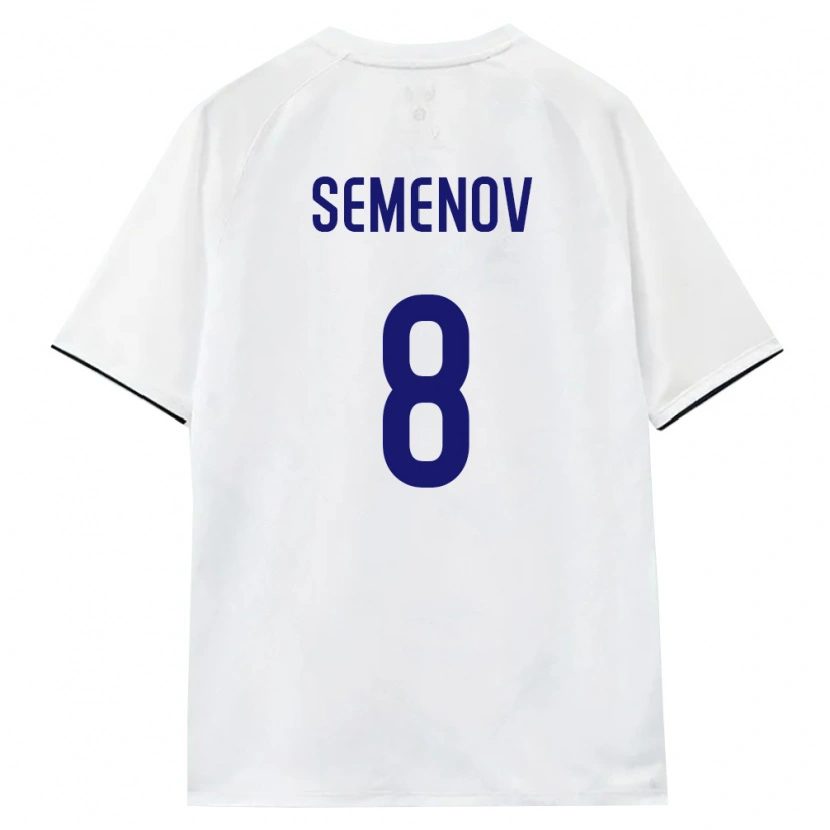 Danxen Kvinnor Ryssland Maksim Semenov #8 Vit Brun Svart Bortatröja Matchtröjor 26-28 Tröjor T-Tröja