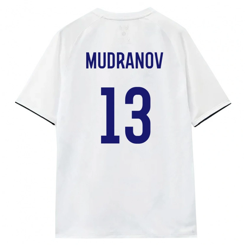 Danxen Kvinnor Ryssland Artur Mudranov #13 Vit Brun Svart Bortatröja Matchtröjor 26-28 Tröjor T-Tröja