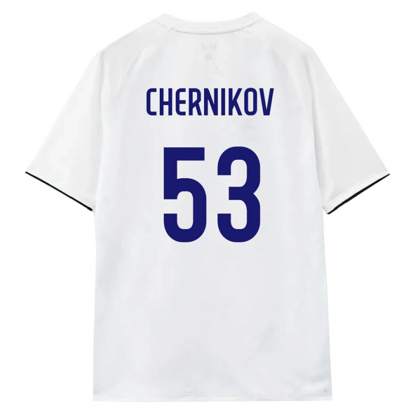 Danxen Kvinnor Ryssland Aleksandr Chernikov #53 Vit Brun Svart Bortatröja Matchtröjor 26-28 Tröjor T-Tröja