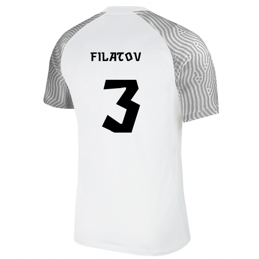 Danxen Kvinnor Estland Aleksander Filatov #3 Vit Grå Bortatröja Matchtröjor 26-28 Tröjor T-Tröja
