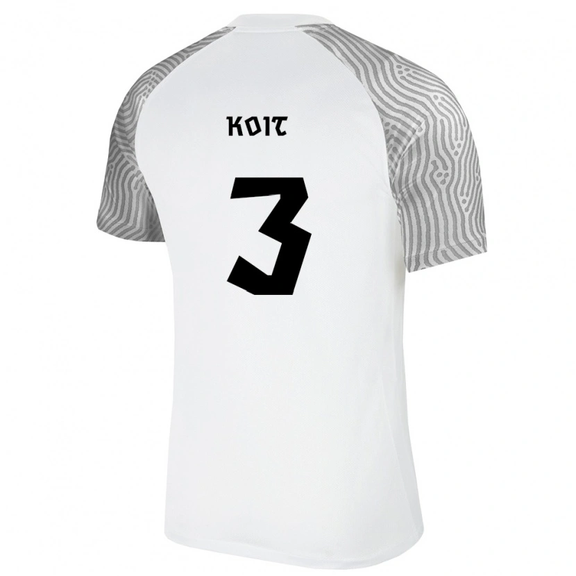 Danxen Kvinnor Estland Carl Koit #3 Vit Grå Bortatröja Matchtröjor 26-28 Tröjor T-Tröja