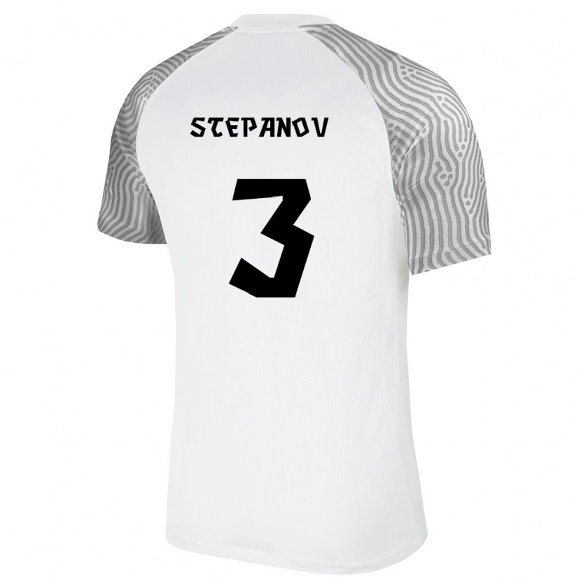 Danxen Kvinnor Estland Roman Stepanov #3 Vit Grå Bortatröja Matchtröjor 26-28 Tröjor T-Tröja