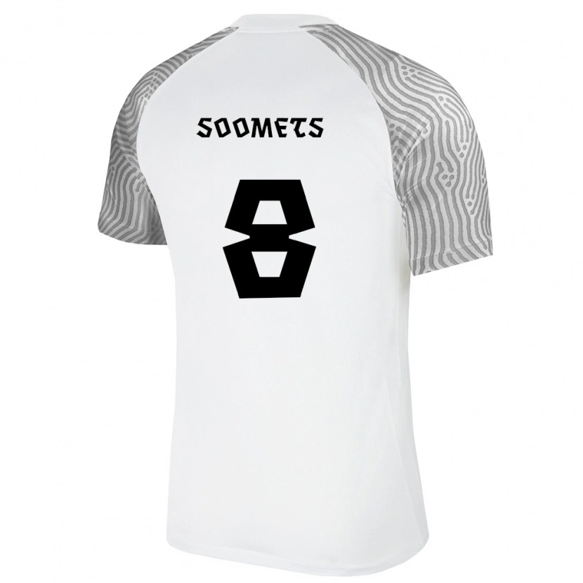 Danxen Kvinnor Estland Markus Soomets #8 Vit Grå Bortatröja Matchtröjor 26-28 Tröjor T-Tröja