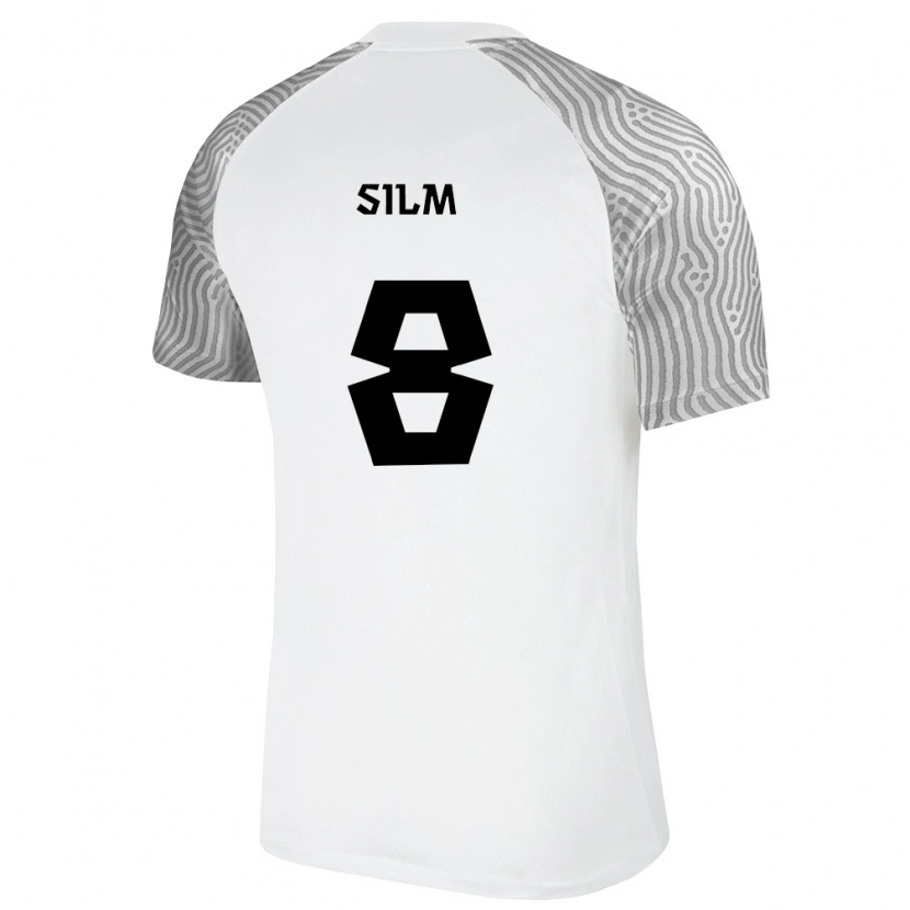 Danxen Kvinnor Estland Jaron Silm #8 Vit Grå Bortatröja Matchtröjor 26-28 Tröjor T-Tröja
