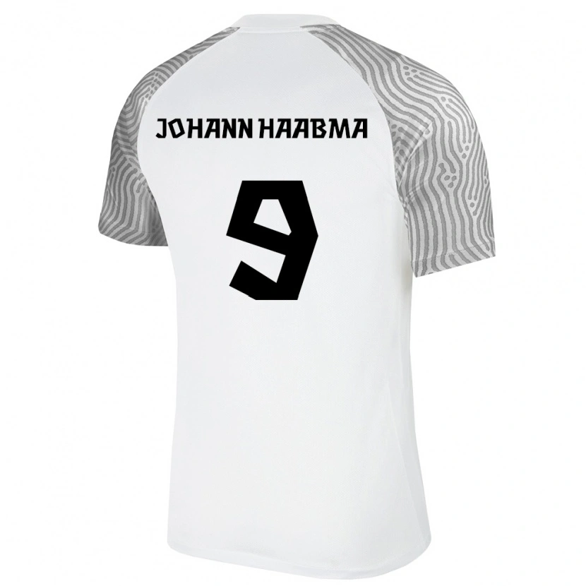 Danxen Kvinnor Estland Karl Johann Haabma #9 Vit Grå Bortatröja Matchtröjor 26-28 Tröjor T-Tröja