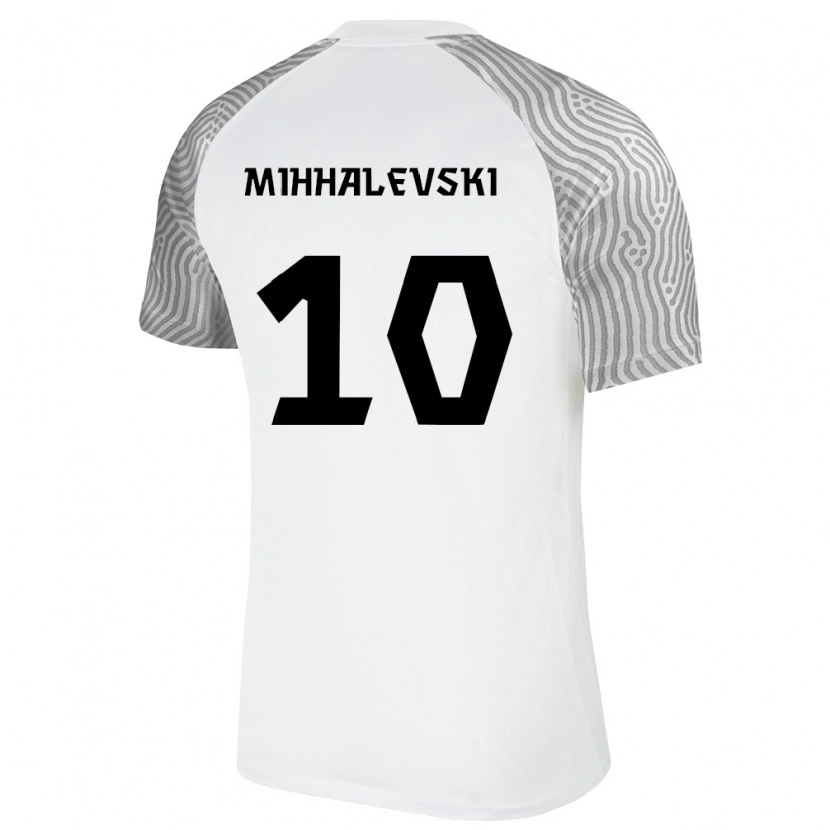 Danxen Kvinnor Estland Robert Mihhalevski #10 Vit Grå Bortatröja Matchtröjor 26-28 Tröjor T-Tröja