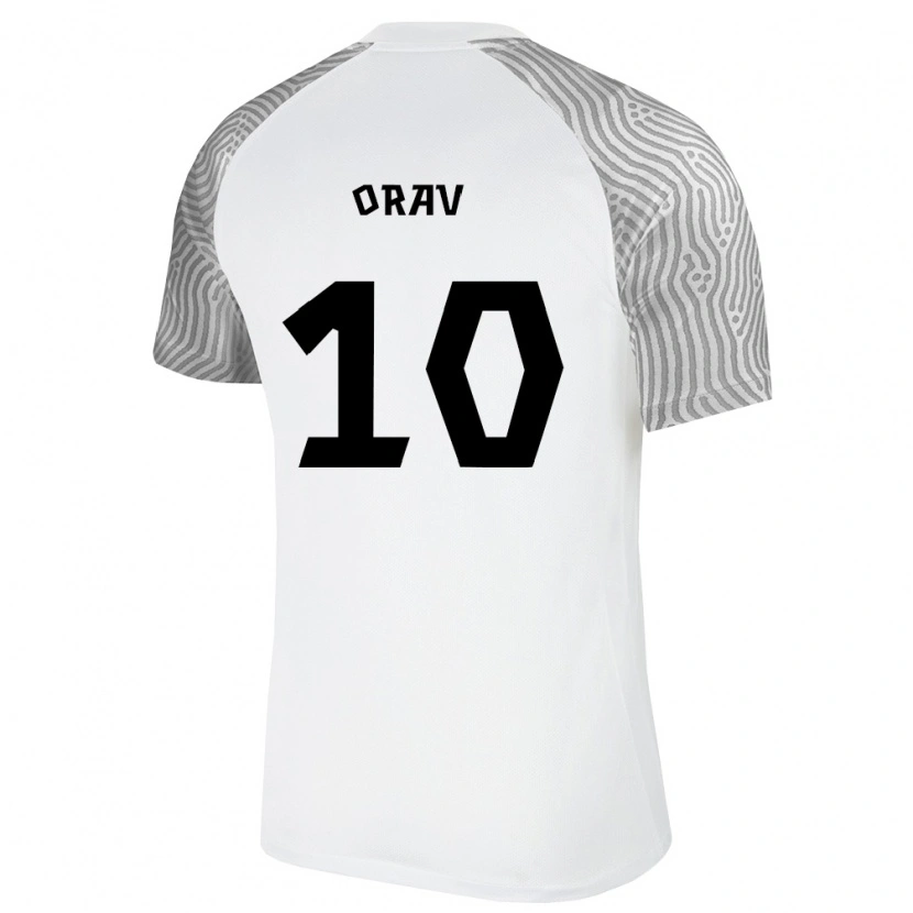 Danxen Kvinnor Estland Nathan Orav #10 Vit Grå Bortatröja Matchtröjor 26-28 Tröjor T-Tröja