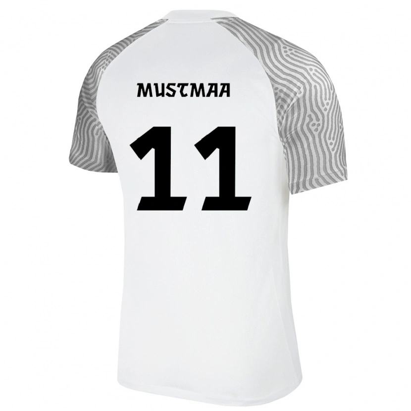 Danxen Kvinnor Estland Karel Mustmaa #11 Vit Grå Bortatröja Matchtröjor 26-28 Tröjor T-Tröja