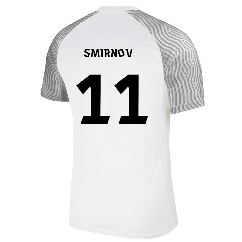 Danxen Kvinnor Estland Ramon Smirnov #11 Vit Grå Bortatröja Matchtröjor 26-28 Tröjor T-Tröja