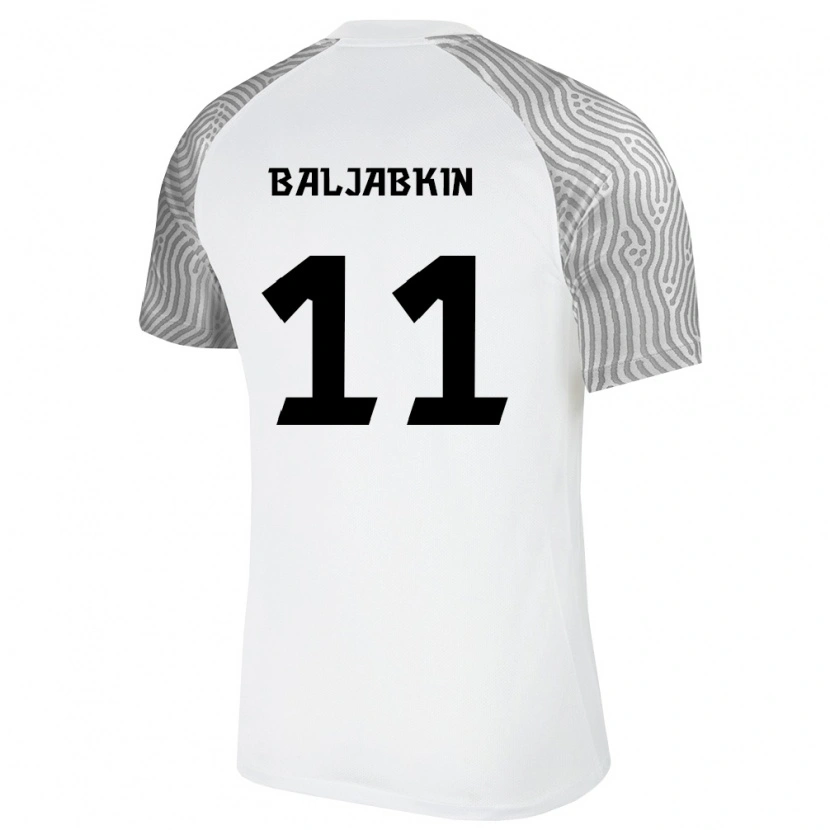 Danxen Kvinnor Estland Nikita Baljabkin #11 Vit Grå Bortatröja Matchtröjor 26-28 Tröjor T-Tröja