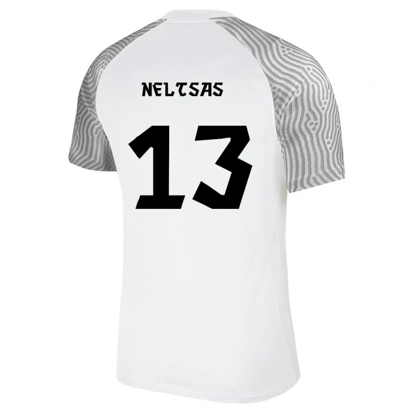 Danxen Kvinnor Estland Ron Neltsas #13 Vit Grå Bortatröja Matchtröjor 26-28 Tröjor T-Tröja