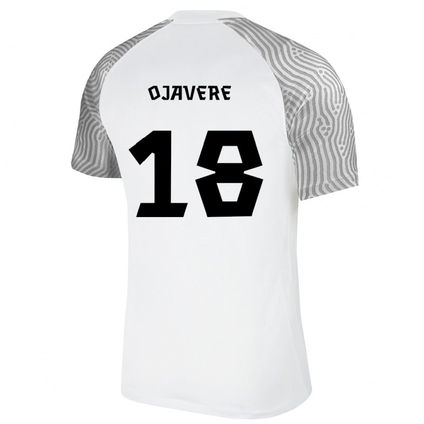 Danxen Kvinnor Estland Paul Ojavere #18 Vit Grå Bortatröja Matchtröjor 26-28 Tröjor T-Tröja