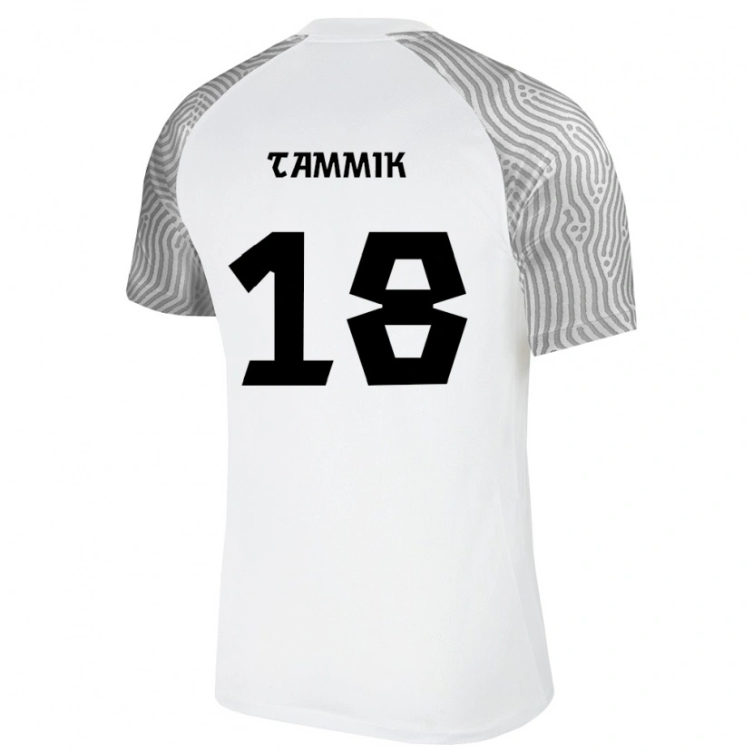 Danxen Kvinnor Estland Tanel Tammik #18 Vit Grå Bortatröja Matchtröjor 26-28 Tröjor T-Tröja