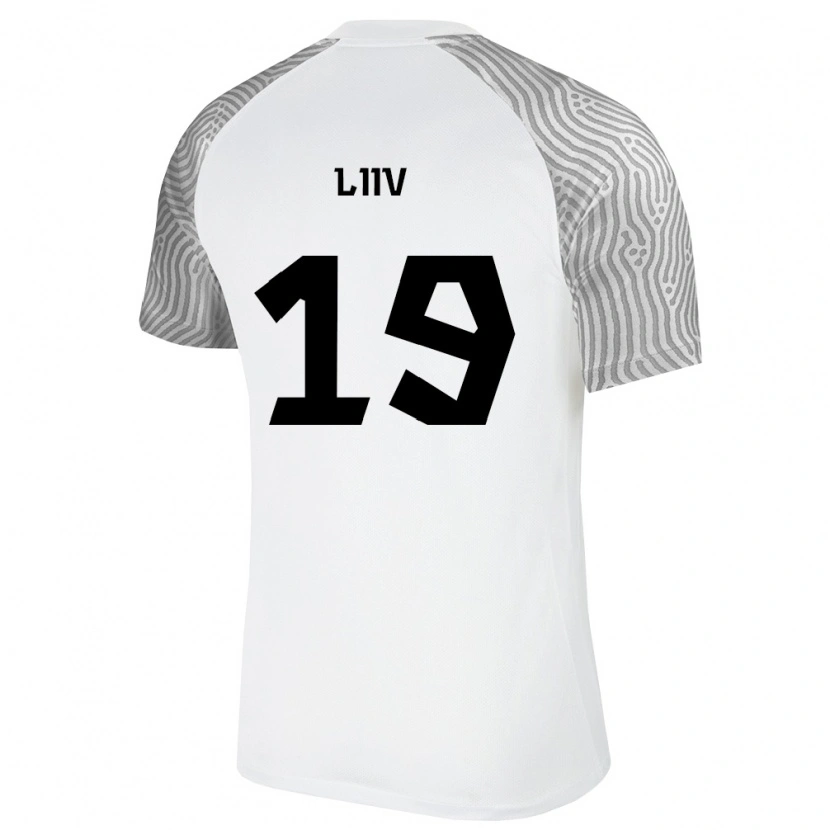 Danxen Kvinnor Estland Hubert Liiv #19 Vit Grå Bortatröja Matchtröjor 26-28 Tröjor T-Tröja