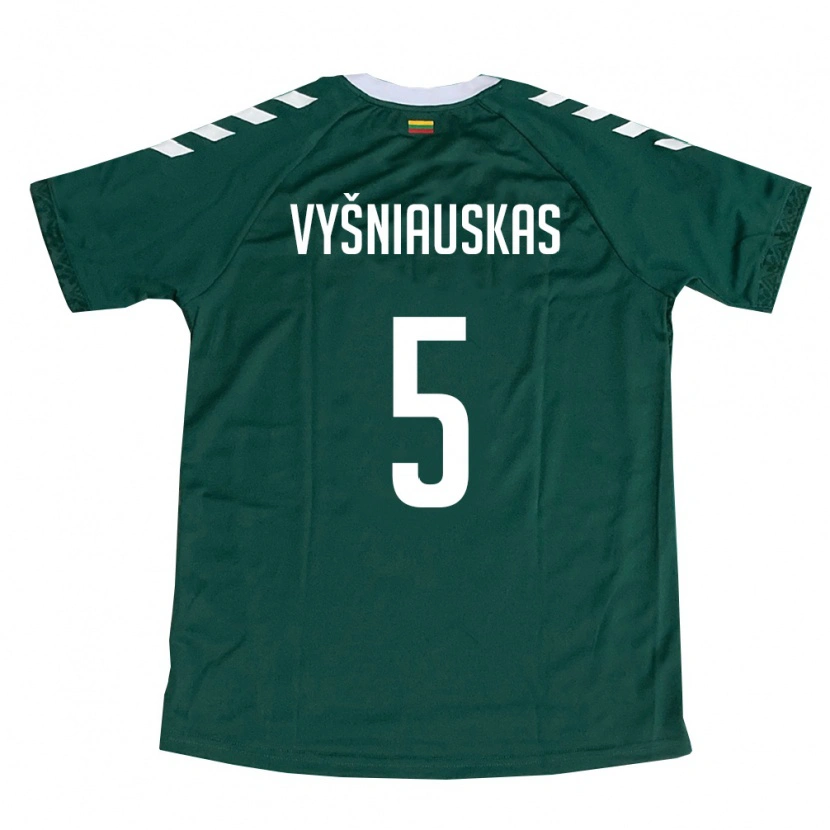 Danxen Kvinnor Litauen Nojus Vyšniauskas #5 Mörk Grön Vit Bortatröja Matchtröjor 26-28 Tröjor T-Tröja