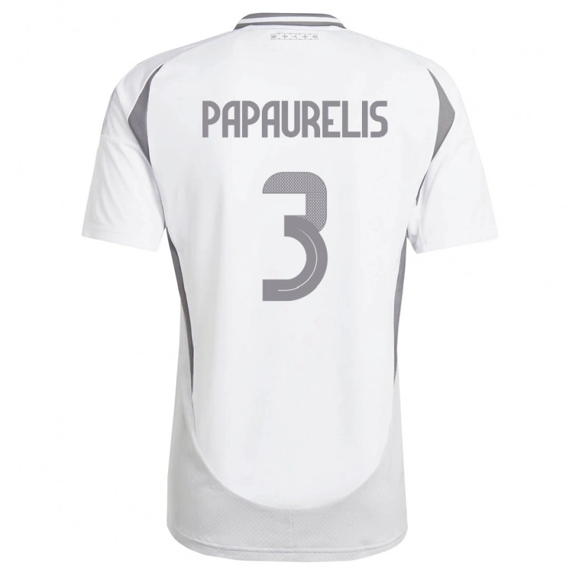 Danxen Kvinnor Lettland Marsels Papaurelis #3 Vit Mörk Grå Bortatröja Matchtröjor 26-28 Tröjor T-Tröja