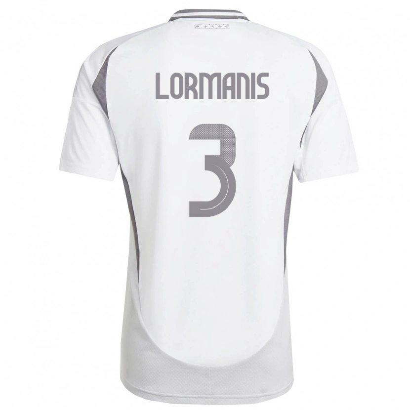 Danxen Kvinnor Lettland Martins Lormanis #3 Vit Mörk Grå Bortatröja Matchtröjor 26-28 Tröjor T-Tröja