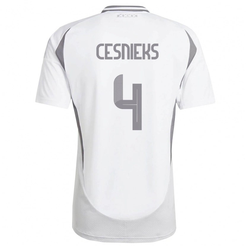 Danxen Kvinnor Lettland Kevins Cesnieks #4 Vit Mörk Grå Bortatröja Matchtröjor 26-28 Tröjor T-Tröja