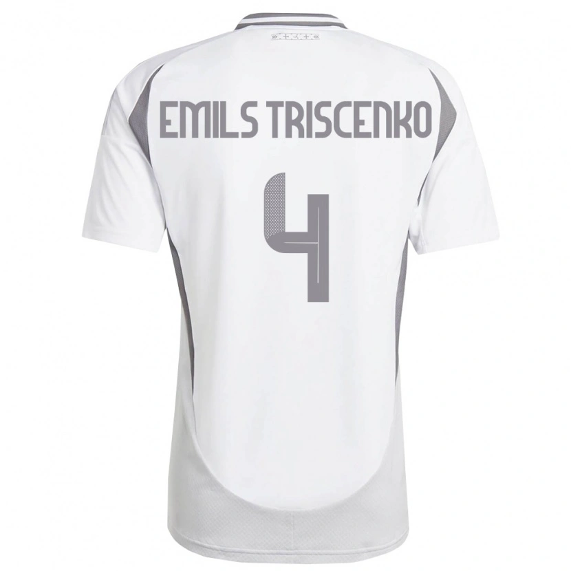 Danxen Kvinnor Lettland Valters Emils Triscenko #4 Vit Mörk Grå Bortatröja Matchtröjor 26-28 Tröjor T-Tröja