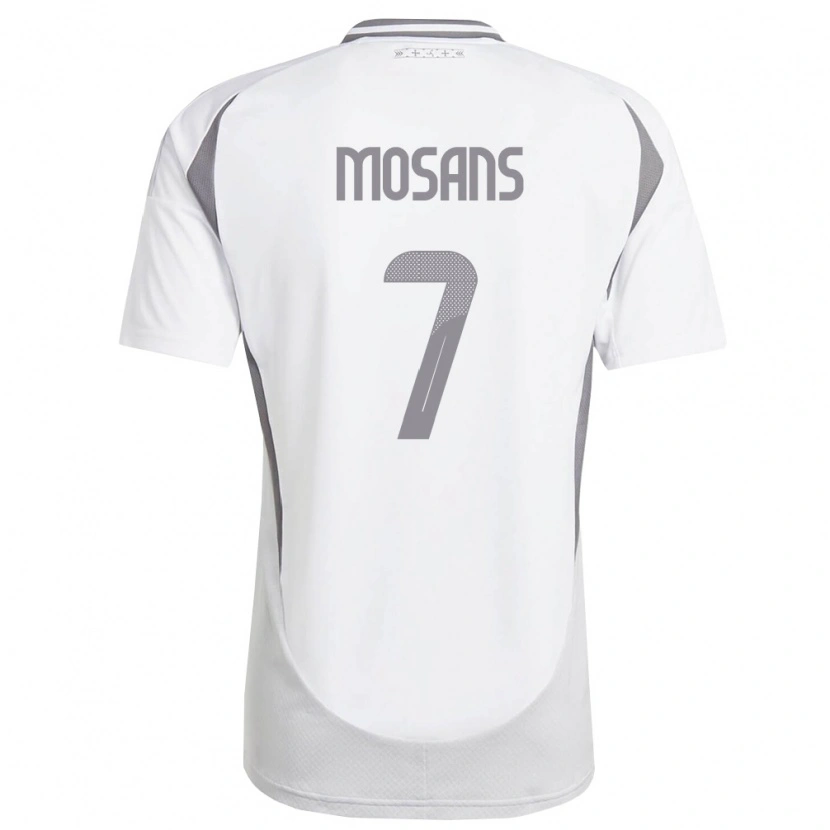 Danxen Kvinnor Lettland Kristaps Mosans #7 Vit Mörk Grå Bortatröja Matchtröjor 26-28 Tröjor T-Tröja