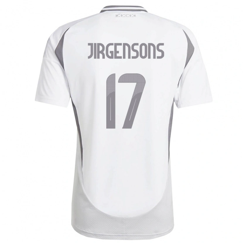 Danxen Kvinnor Lettland Bruno Jirgensons #17 Vit Mörk Grå Bortatröja Matchtröjor 26-28 Tröjor T-Tröja