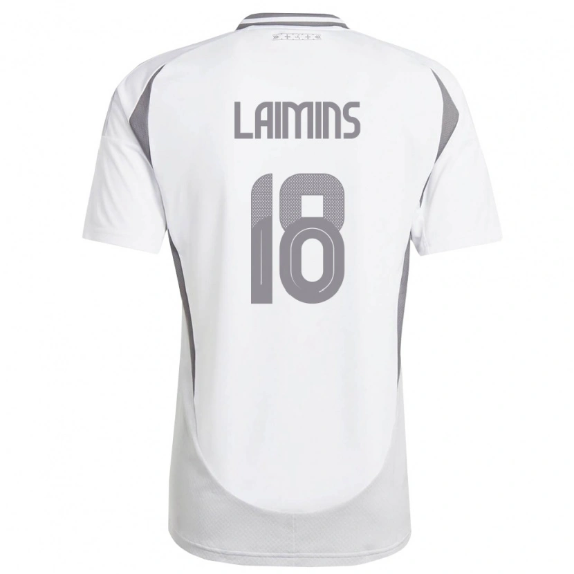 Danxen Kvinnor Lettland Rodrigo Laimins #18 Vit Mörk Grå Bortatröja Matchtröjor 26-28 Tröjor T-Tröja