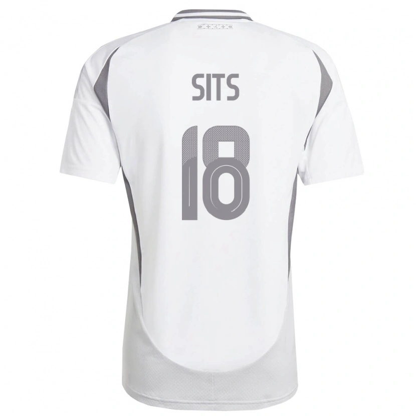 Danxen Kvinnor Lettland Dario Sits #18 Vit Mörk Grå Bortatröja Matchtröjor 26-28 Tröjor T-Tröja