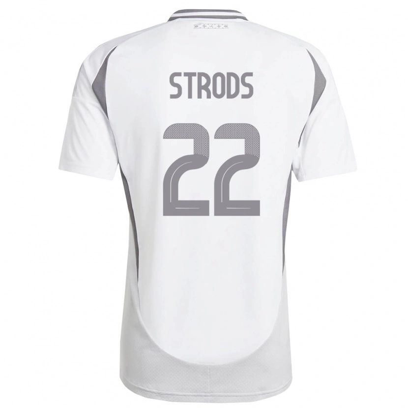 Danxen Kvinnor Lettland Markuss Strods #22 Vit Mörk Grå Bortatröja Matchtröjor 26-28 Tröjor T-Tröja