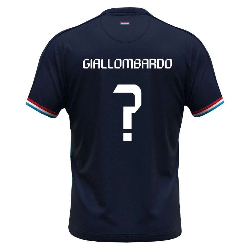 Danxen Kvinnor Luxemburg Matteo Giallombardo #0 Kunglig Blå Röd Bortatröja Matchtröjor 26-28 Tröjor T-Tröja