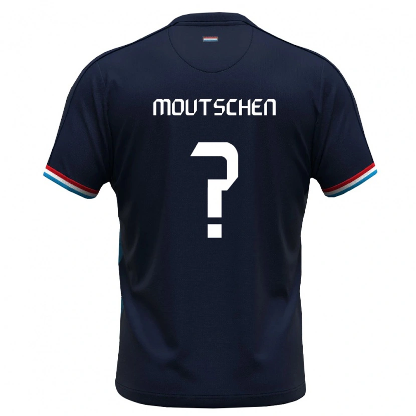 Danxen Kvinnor Luxemburg Robin Moutschen #0 Kunglig Blå Röd Bortatröja Matchtröjor 26-28 Tröjor T-Tröja