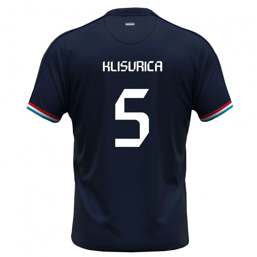 Danxen Kvinnor Luxemburg Roni Klisurica #5 Kunglig Blå Röd Bortatröja Matchtröjor 26-28 Tröjor T-Tröja