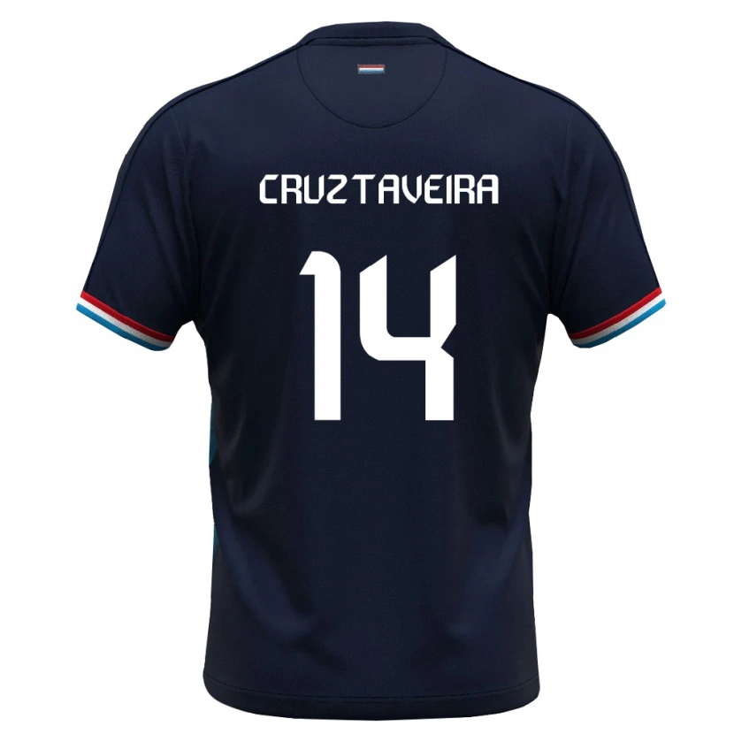 Danxen Kvinnor Luxemburg Edson Cruz Taveira #14 Kunglig Blå Röd Bortatröja Matchtröjor 26-28 Tröjor T-Tröja