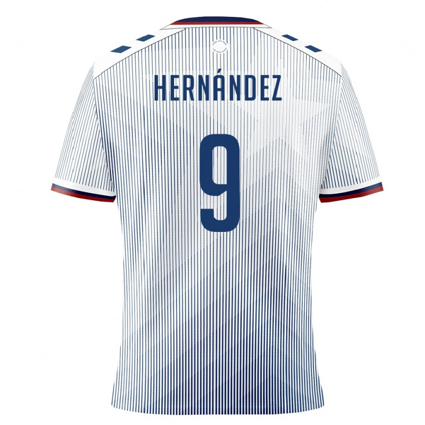 Danxen Kvinnor Puerto Rico Lucas Hernández #9 Kunglig Blå Vit Bortatröja Matchtröjor 26-28 Tröjor T-Tröja