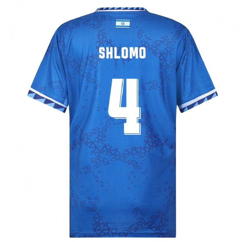 Danxen Kvinnor Israel Raz Shlomo #4 Blå Vit Bortatröja Matchtröjor 26-28 Tröjor T-Tröja