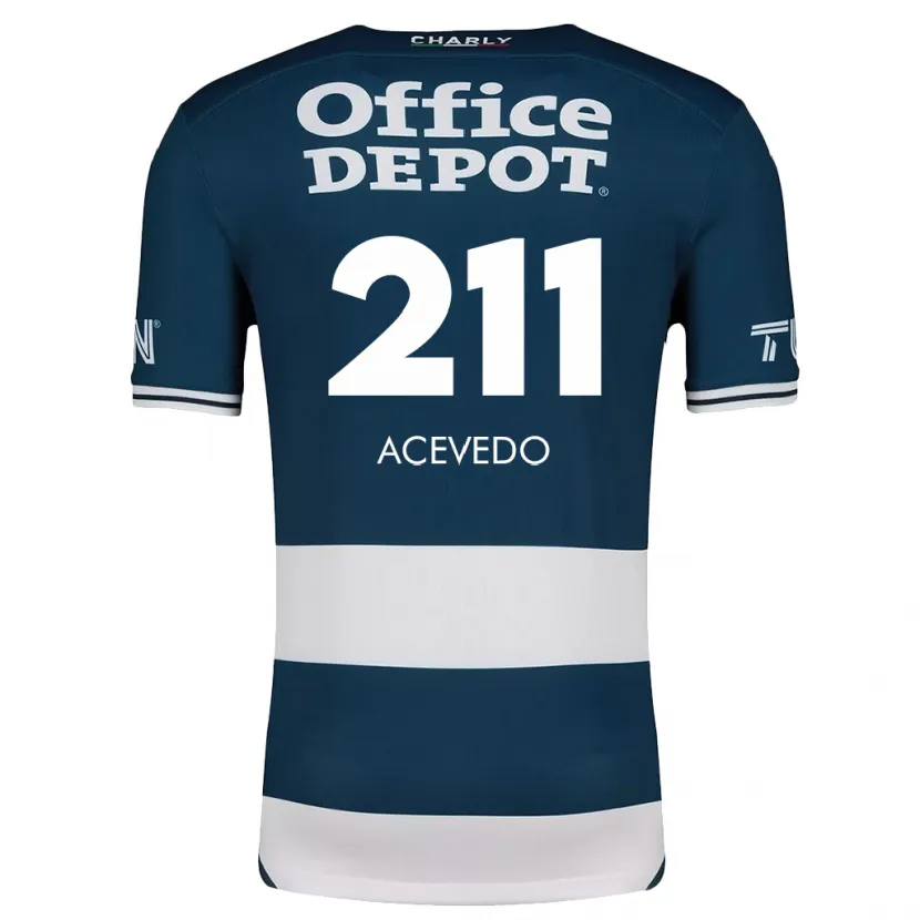 Danxen Barn Gerardo Acevedo #211 Blå Vit Hemmatröja Matchtröjor 2024/25 Tröjor T-Tröja