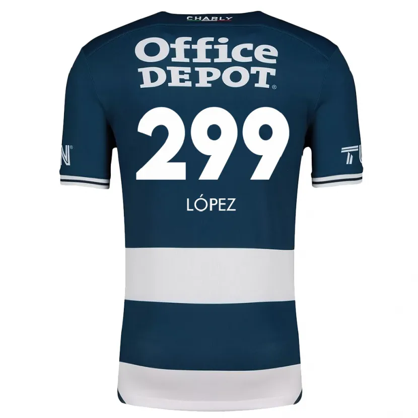 Danxen Barn Santiago López #299 Blå Vit Hemmatröja Matchtröjor 2024/25 Tröjor T-Tröja