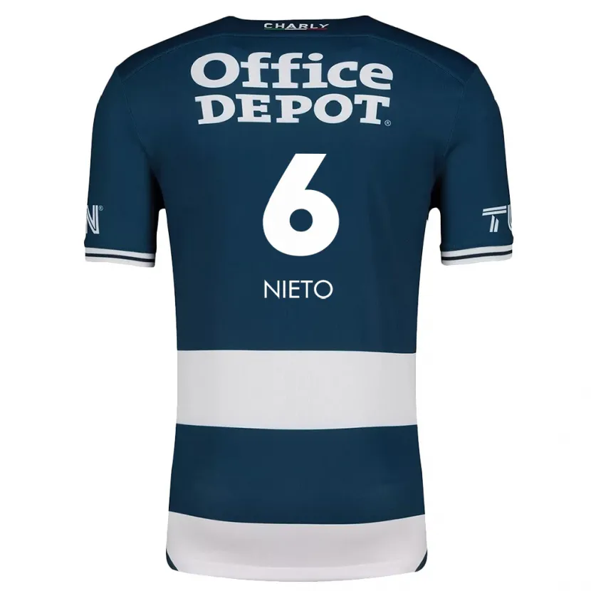 Danxen Barn Karla Nieto #6 Blå Vit Hemmatröja Matchtröjor 2024/25 Tröjor T-Tröja