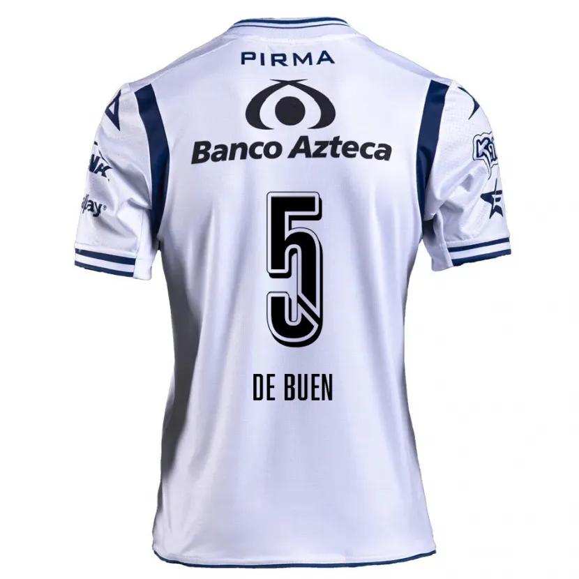 Danxen Barn Diego De Buen #5 Vit Marinblå Hemmatröja Matchtröjor 2024/25 Tröjor T-Tröja