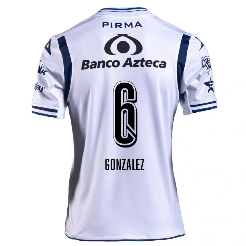 Danxen Barn Pablo González #6 Vit Marinblå Hemmatröja Matchtröjor 2024/25 Tröjor T-Tröja