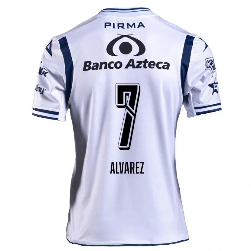 Danxen Barn Daniel Álvarez #7 Vit Marinblå Hemmatröja Matchtröjor 2024/25 Tröjor T-Tröja