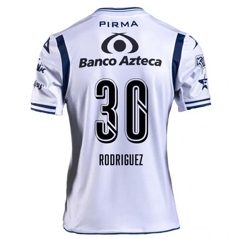 Danxen Barn Jesús Rodríguez #30 Vit Marinblå Hemmatröja Matchtröjor 2024/25 Tröjor T-Tröja